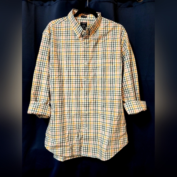 NWT J Crew Men's Flex Washed Plaid Button-Up Shirt Size XL - Picture 1 of 6